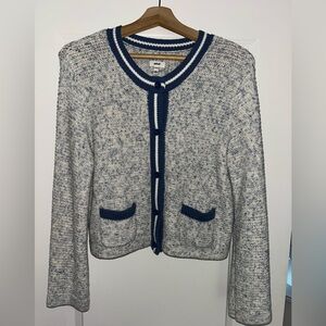 Aerie Navy and Cream Cardigan Button Up Sweater
